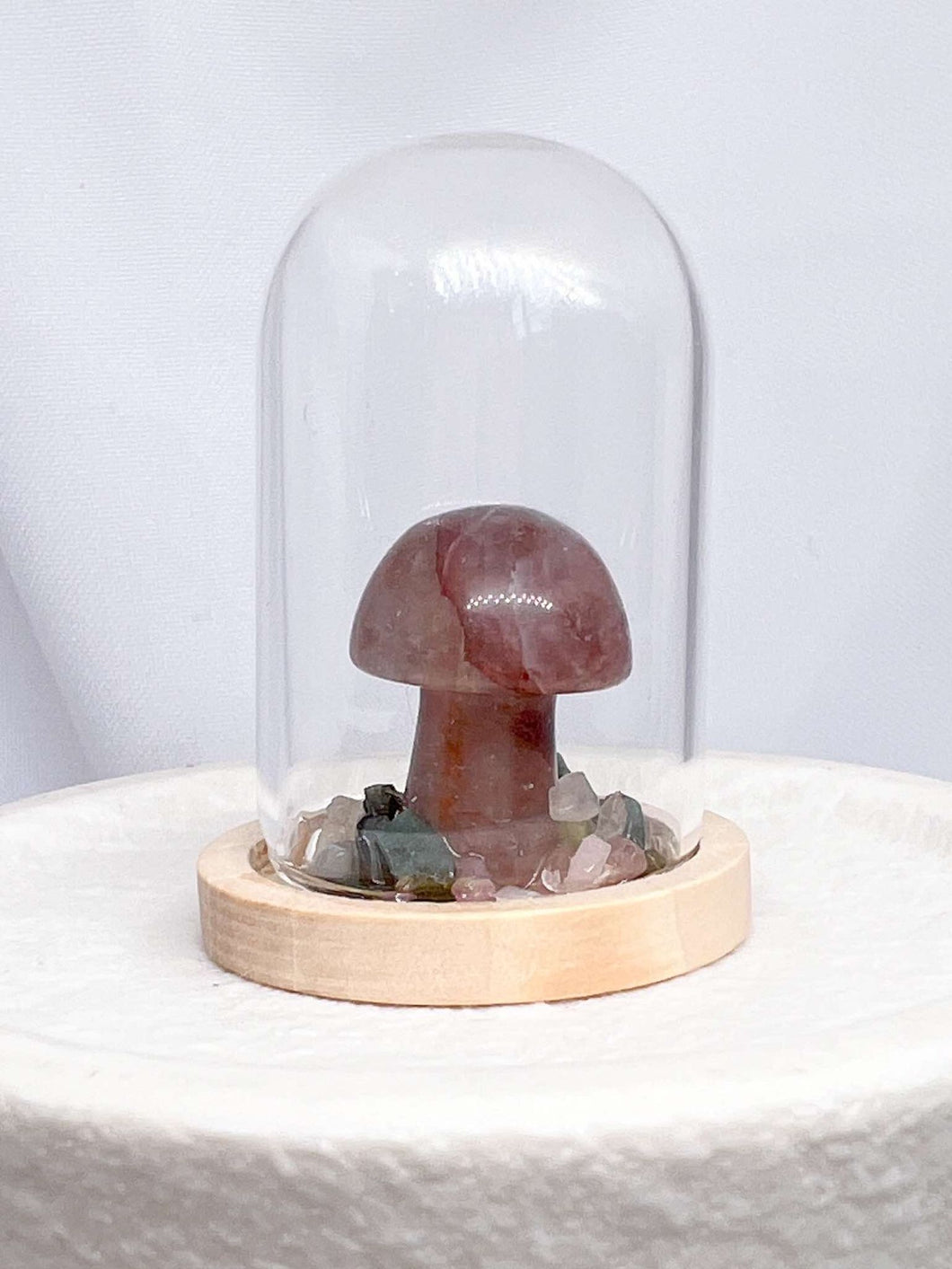 Mini Mushroom Dome - Strawberry Quartz