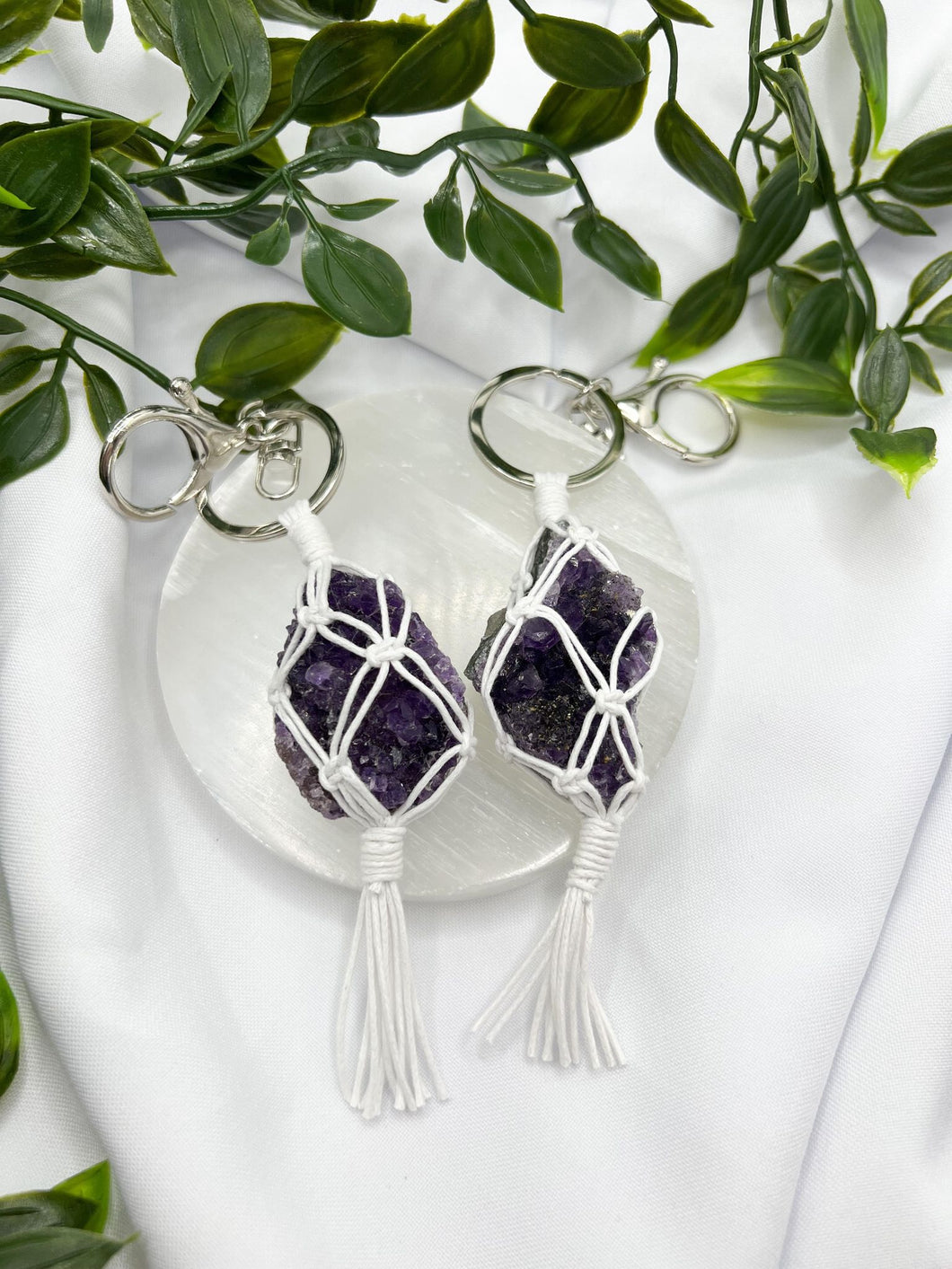 Amethyst Cluster Keychain